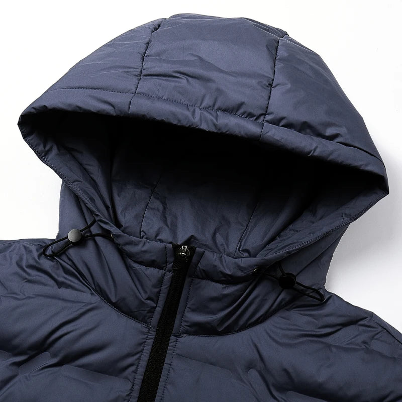 Men's White Duck Down Thick Windproof Puffer Jacket