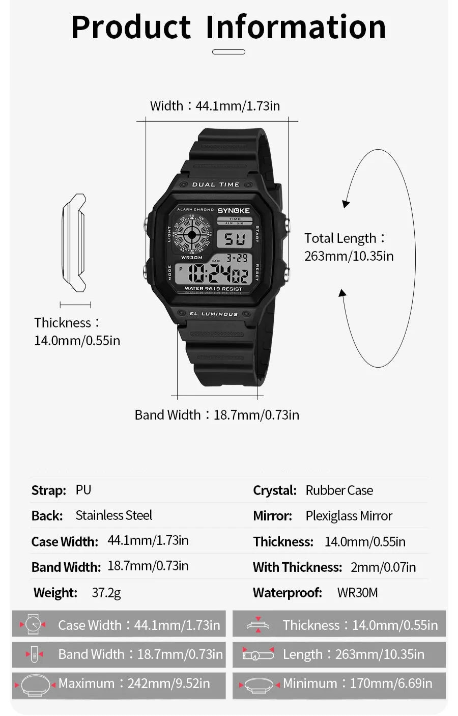 Outdoor Military Digital Watch for Men – Rugged, Fashionable & Multifunctional