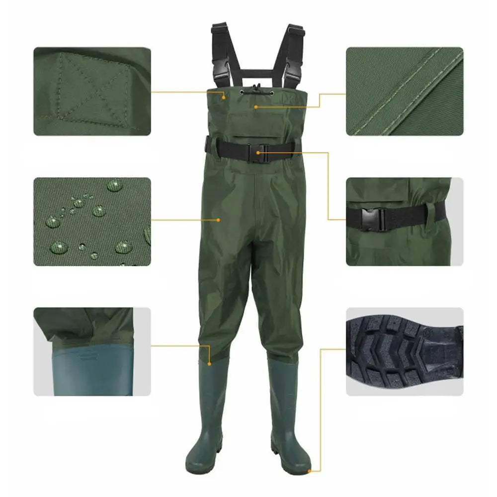 Lightweight Fishing Waders with Waterproof Boots