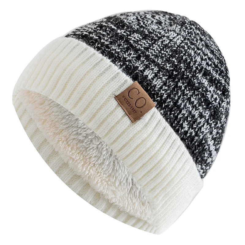 Unisex Two-Tone Fur-Lined Winter Beanie – Warm, Stylish, & Casual