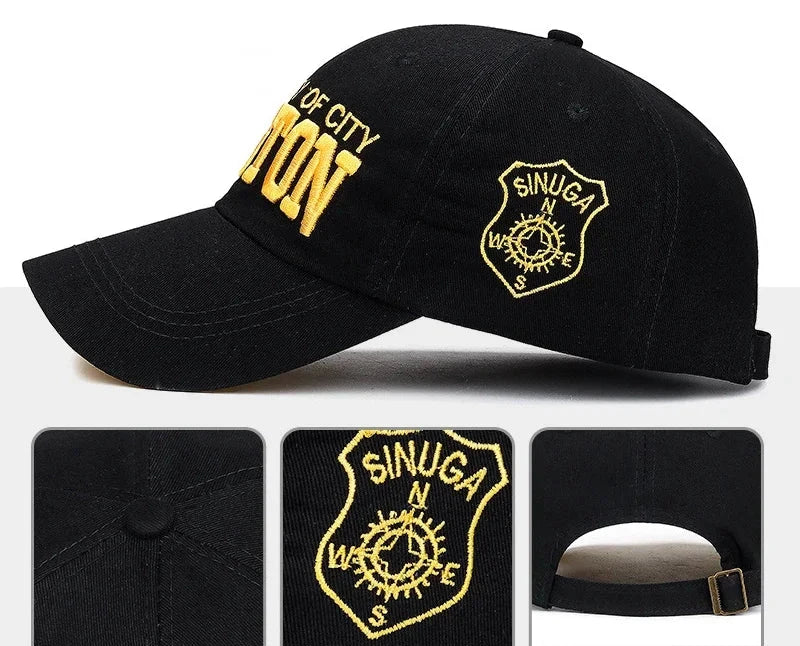 City of Boston Baseball Cap – Unisex Cotton with 3D Embroidery