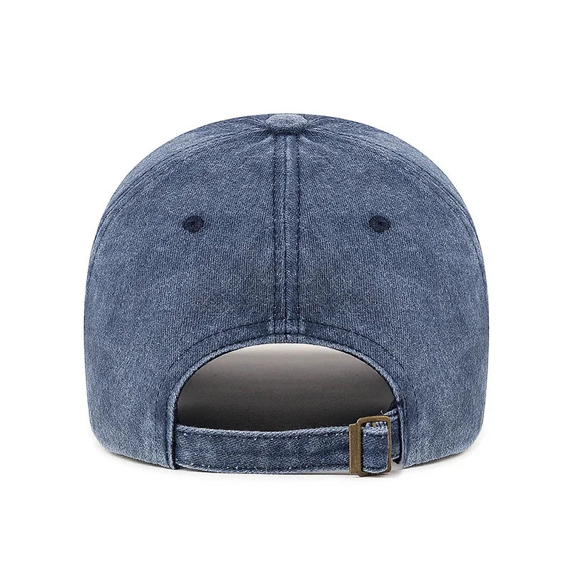 Unisex USA Embroidered Distressed Denim Baseball Cap