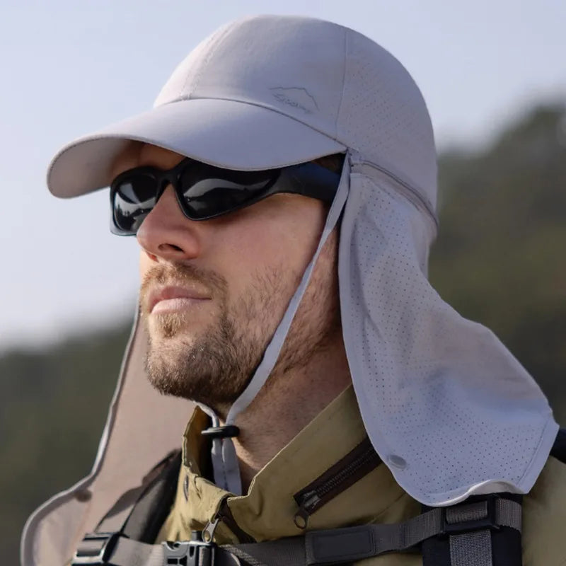Men’s Quick-Drying Baseball Cap with Detachable Neck Protection – Ultimate Sun Protection with UPF 50+