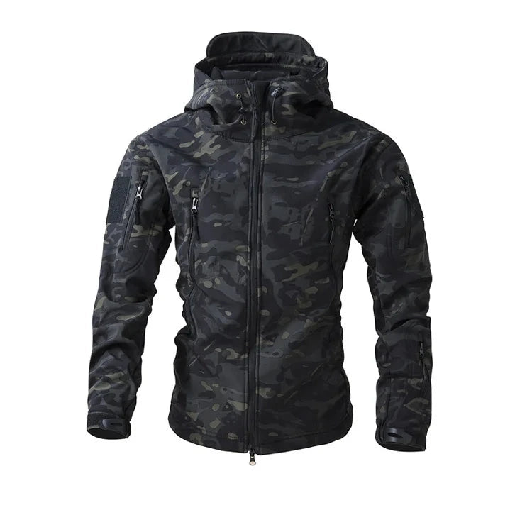 Soft Shell Tactical Jacket - Men’s Waterproof Fleece Hooded Coat