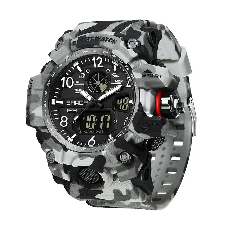 Outdoor Sports Military Watch – Camouflage LED Digital Quartz Wristwatch
