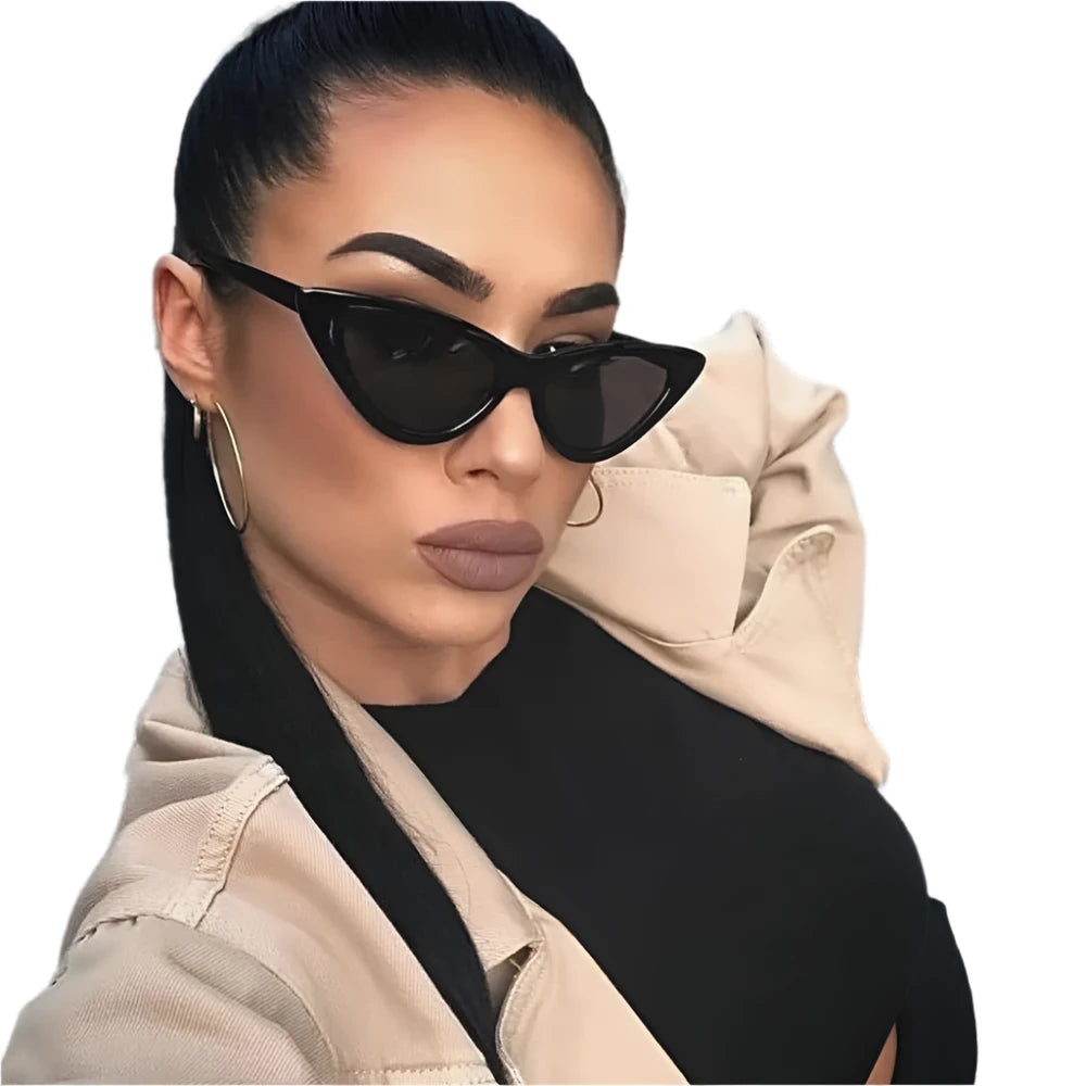 Women's Vintage Triangle Cat Eye Sunglasses – A Chic Statement Piece