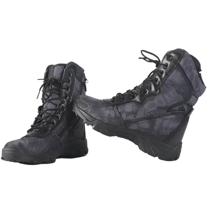 High-Top Tactical Boots – Camouflage & Durable for Outdoor Adventures