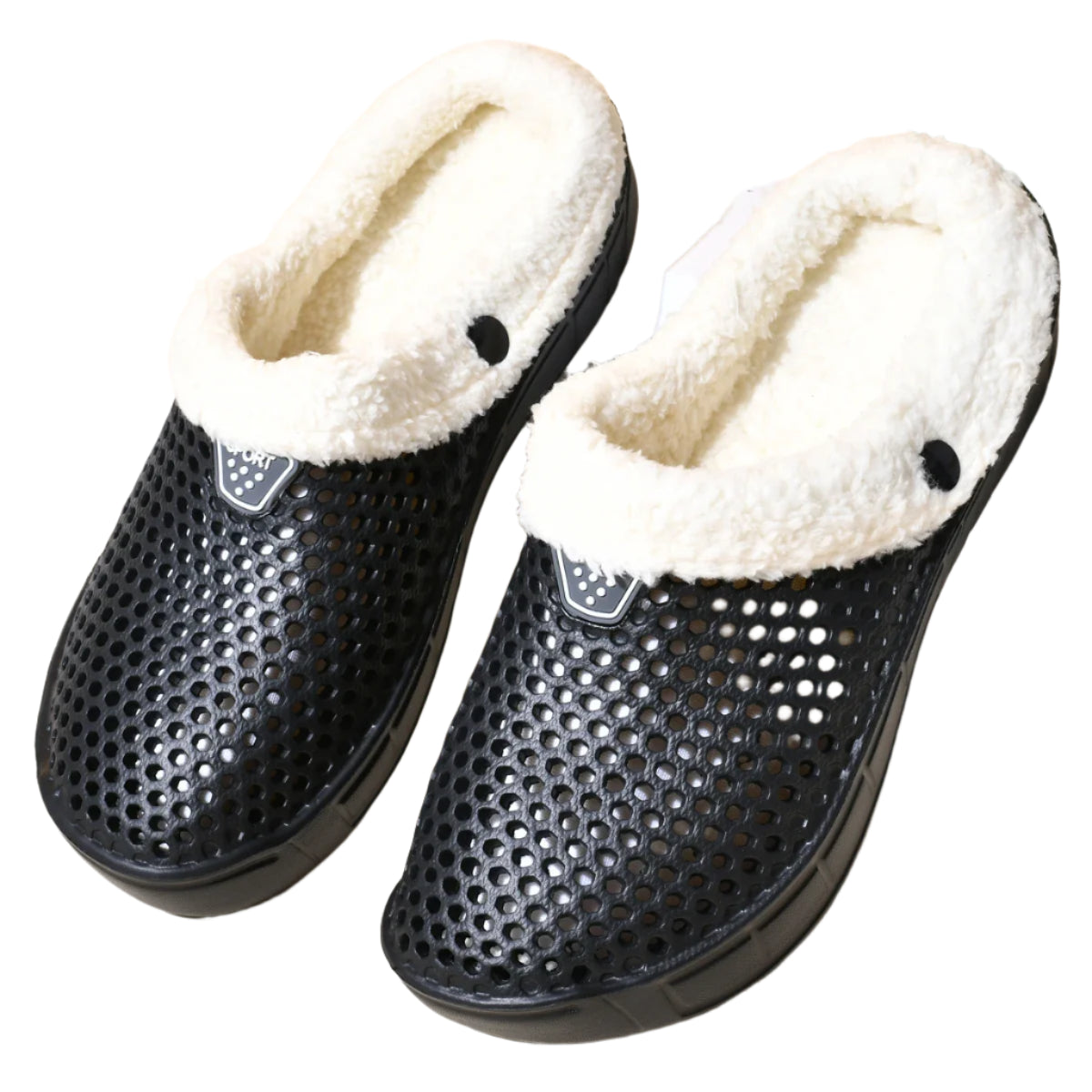 Crocs Style Men's and Women's Cotton Slippers – Warm Winter Mules with Plus Velvet Lining
