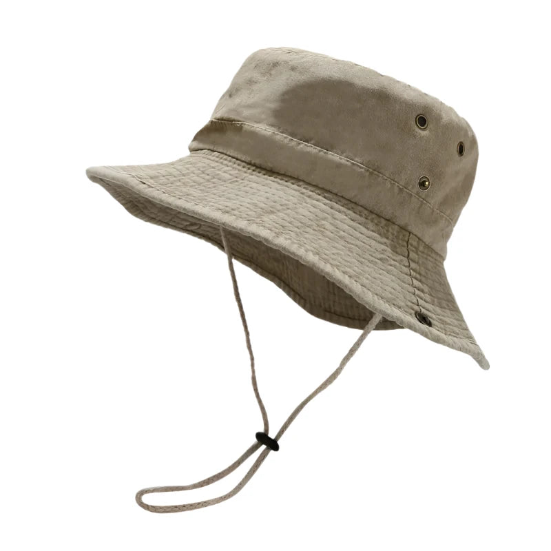 Unisex Cotton Solid Bucket Hat – Versatile Outdoor Sun Cap for Men and Women