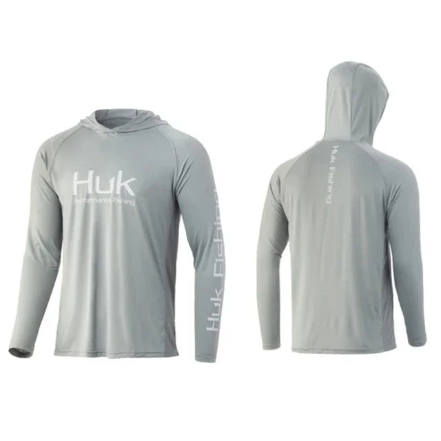 HUK Men’s UPF 50+ Hooded Fishing Shirt with hood – Premium Sun Protection for Anglers