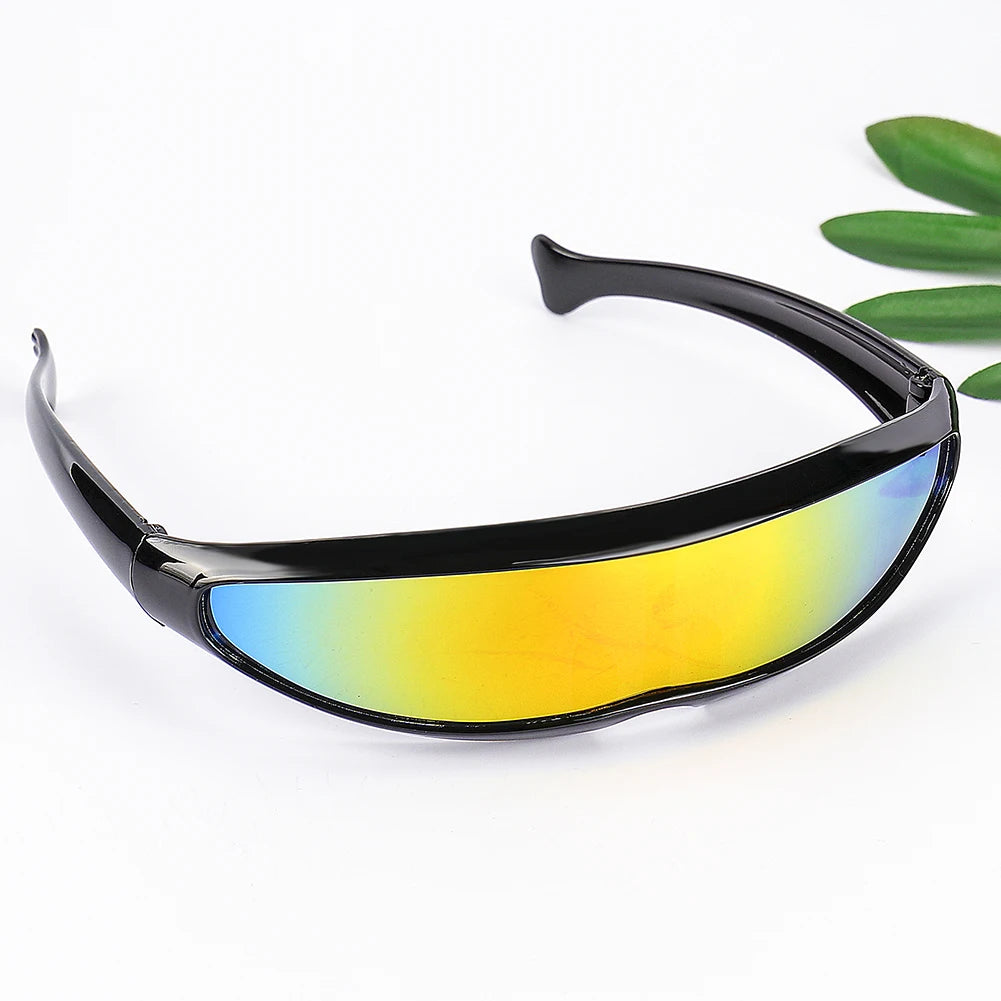 Futuristic Narrow Cyclops Sunglasses – Bold UV400 Mirrored Eyewear