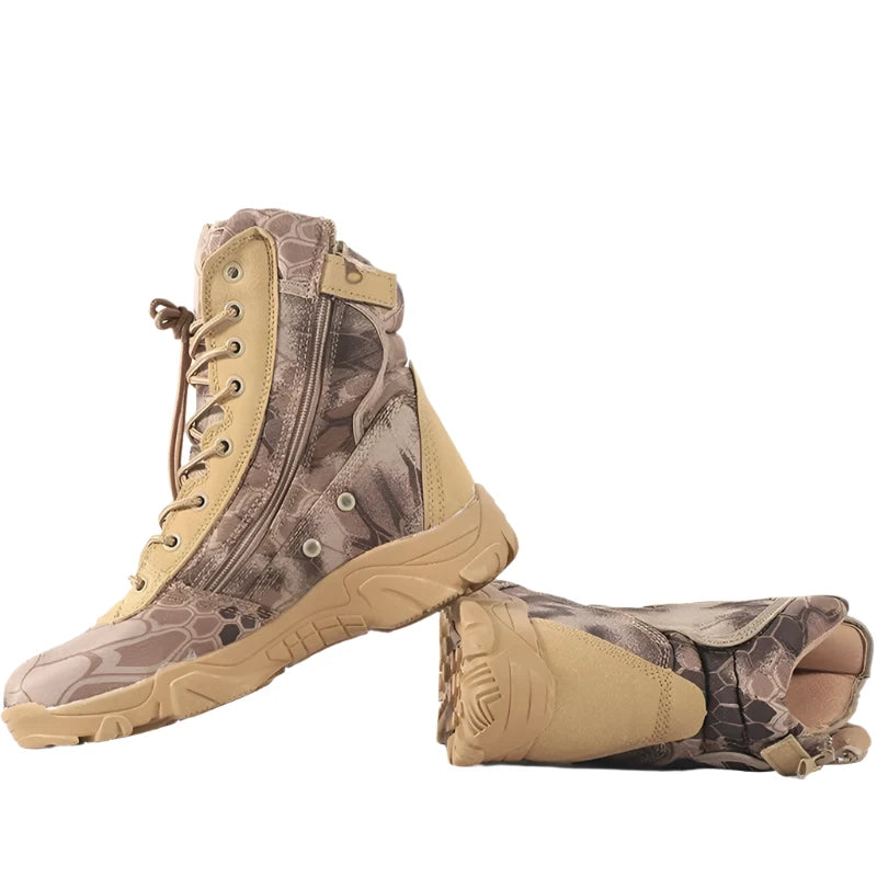High-Top Tactical Boots – Camouflage & Durable for Outdoor Adventures
