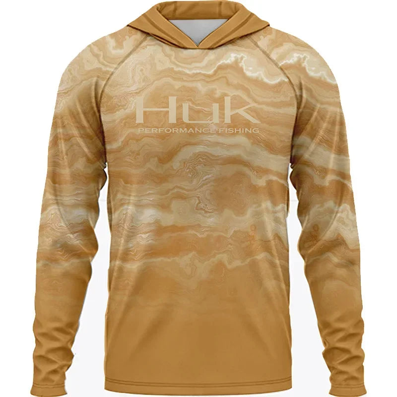 HUK Fishing Long Sleeve UPF 50+ Hooded Shirt – Ultimate Sun Protection for Anglers