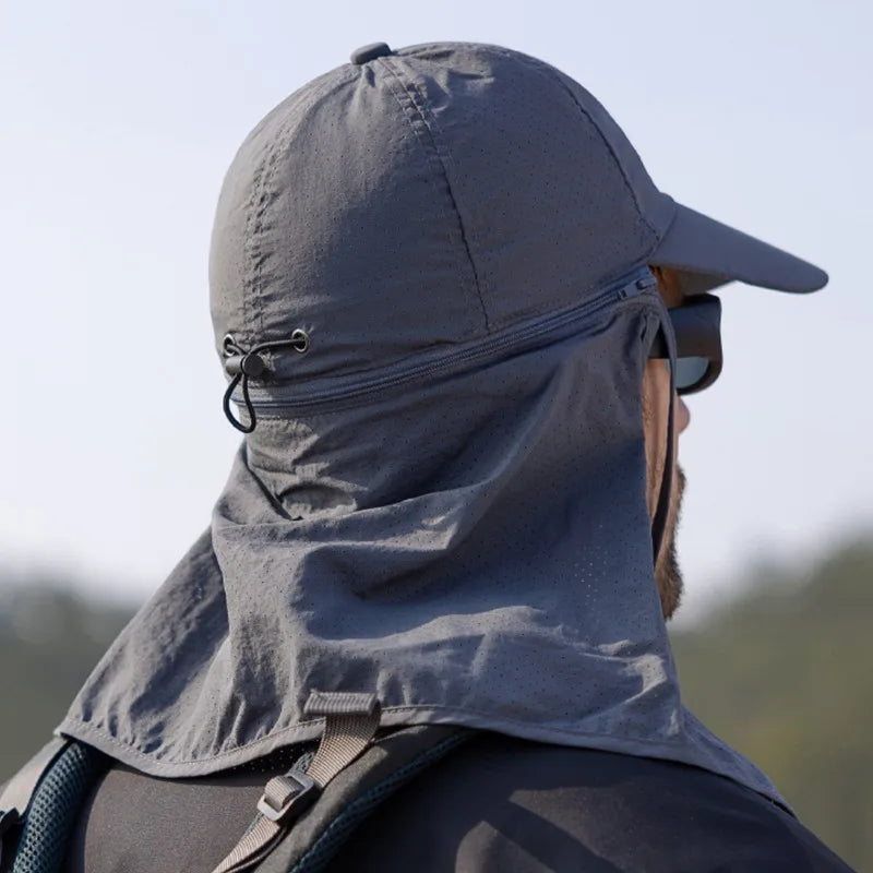 Men’s Quick-Drying Baseball Cap with Detachable Neck Protection – Ultimate Sun Protection with UPF 50+