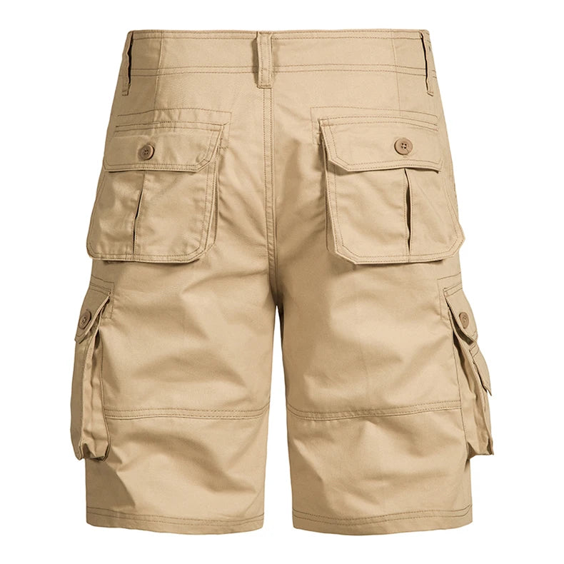 Men's Loose-Fit Multi-Pocket Shorts – Comfortable Cotton for Outdoor Adventure