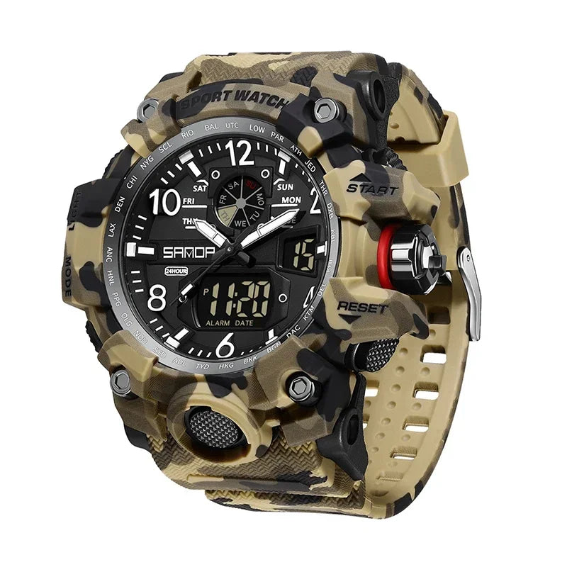 Outdoor Sports Military Watch – Camouflage LED Digital Quartz Wristwatch