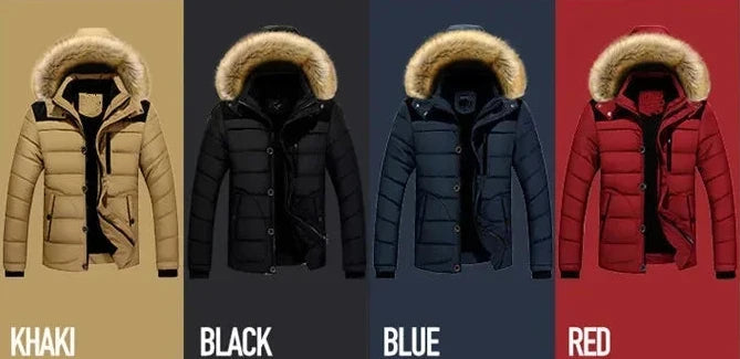 Men's Wool-Lined Winter Coat with Fur Collar – Ultimate Warmth & Sophisticated Style