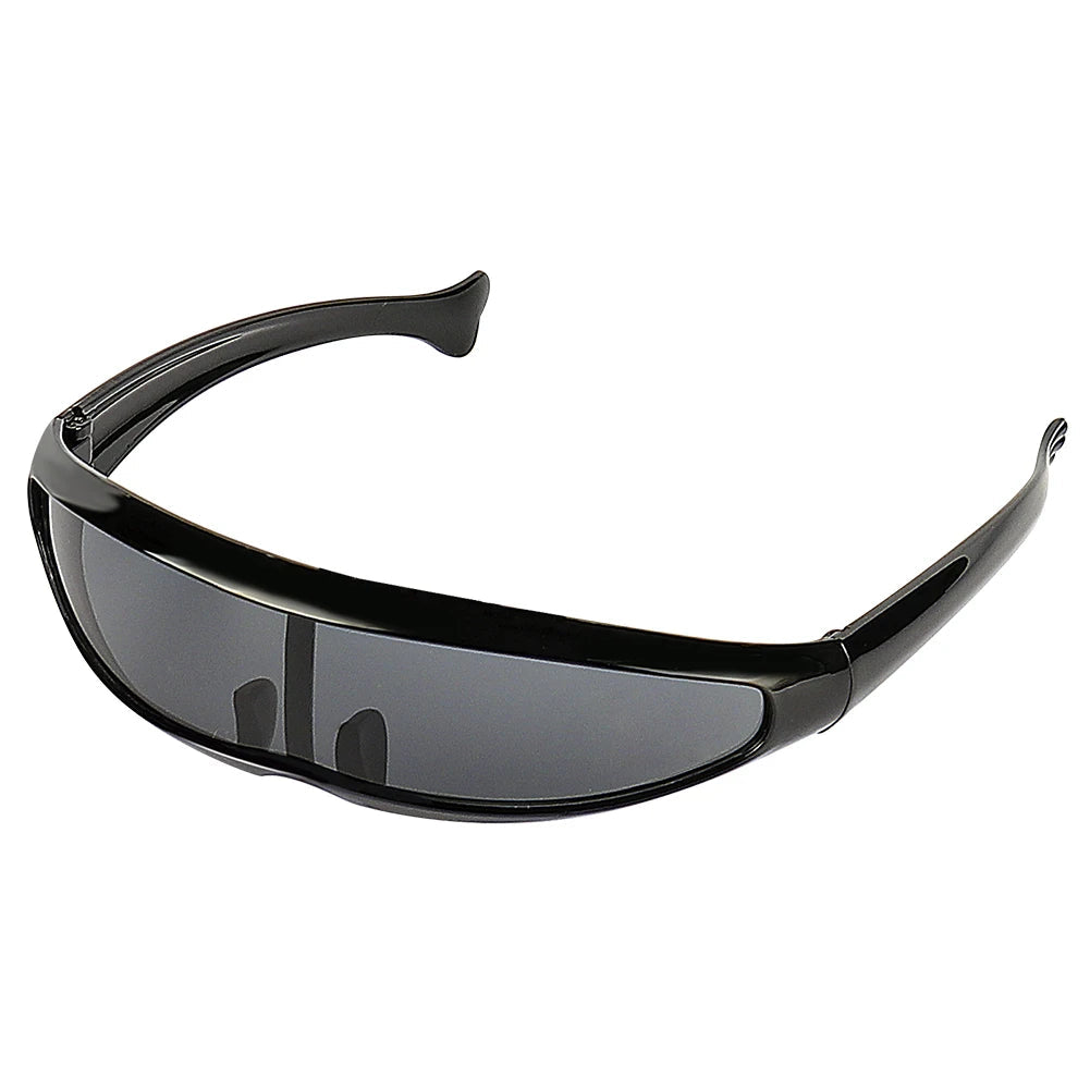Futuristic Narrow Cyclops Sunglasses – Bold UV400 Mirrored Eyewear