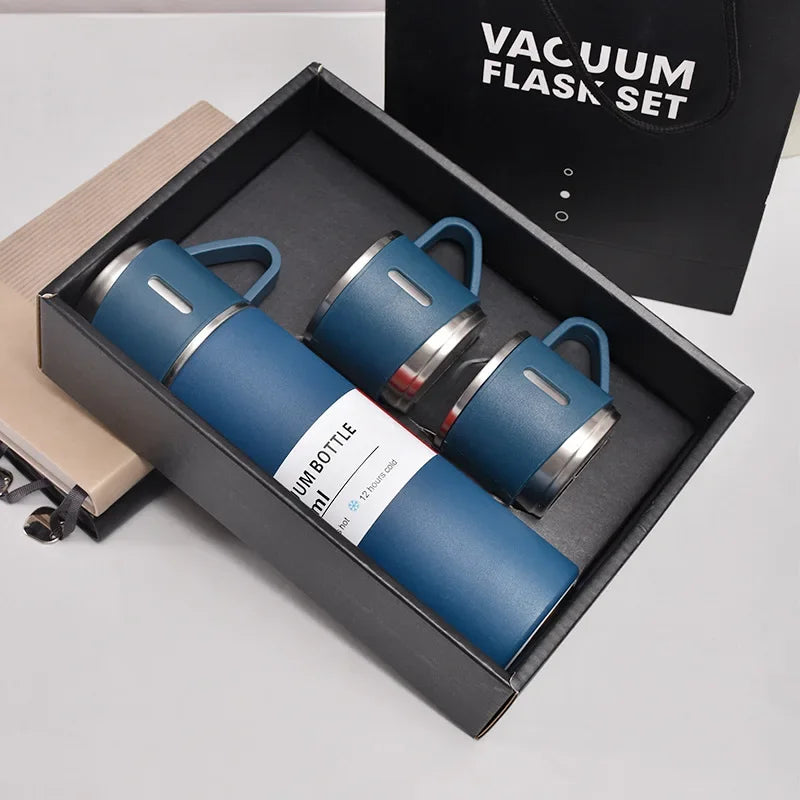 Business Style Stainless Steel Vacuum Flask Set – Sleek and Functional Gift