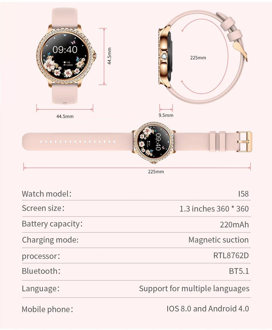 Smart Watch with Heart Rate & Blood Oxygen Monitoring – Stylish Bracelet