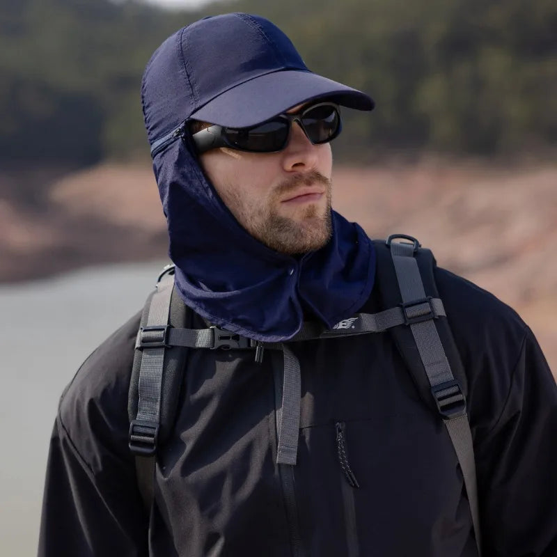 Men’s Quick-Drying Baseball Cap with Detachable Neck Protection – Ultimate Sun Protection with UPF 50+