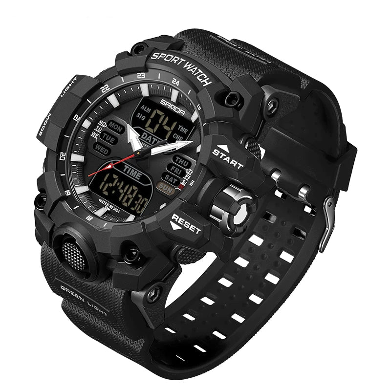 Luxury G Style Men's Electronic Sports Watch – LED Analog Digital Military Chronograph