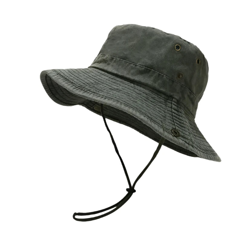 Unisex Cotton Solid Bucket Hat – Versatile Outdoor Sun Cap for Men and Women