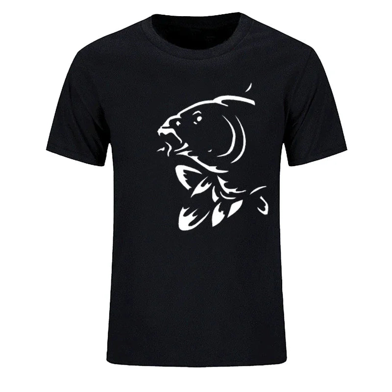 Stylish Silhouette Carp Sports T-Shirt | Summer Fishing & Leisure Tee