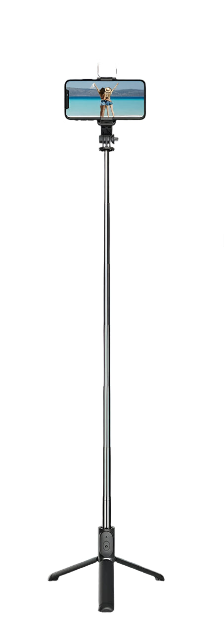 Selfie Stick with Wireless Bluetooth, LED Fill Light, and Extended Tripod (1045mm) for Android & iOS
