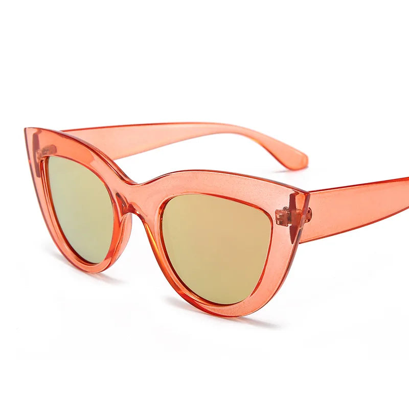 Big Cat Eye Sun glasses – Retro Designer Sunglasses in Black, Pink, and Blue