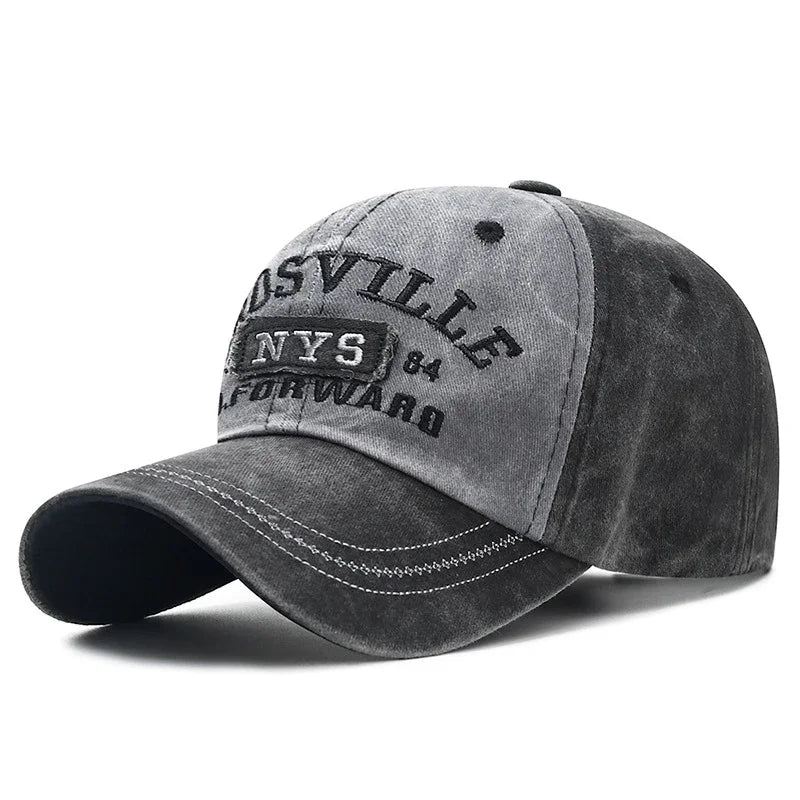 Brosville Embroidered Washed Baseball Cap – Fashionable Outdoor Streetwear