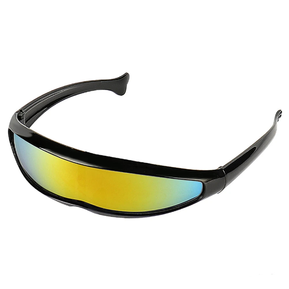 Futuristic Narrow Cyclops Sunglasses – Bold UV400 Mirrored Eyewear