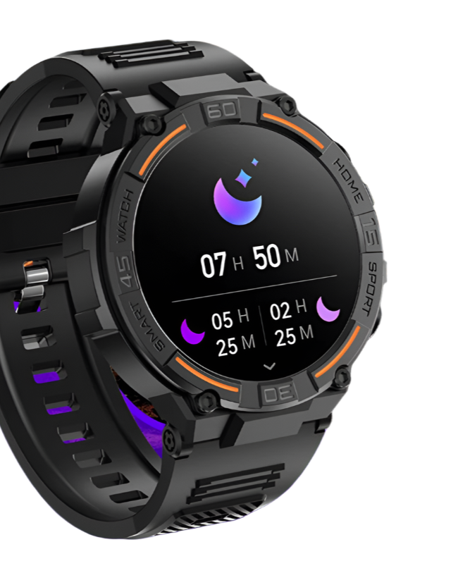 Outdoor Military Rugged Smartwatch – GPS, Bluetooth Calls & Fitness Tracking