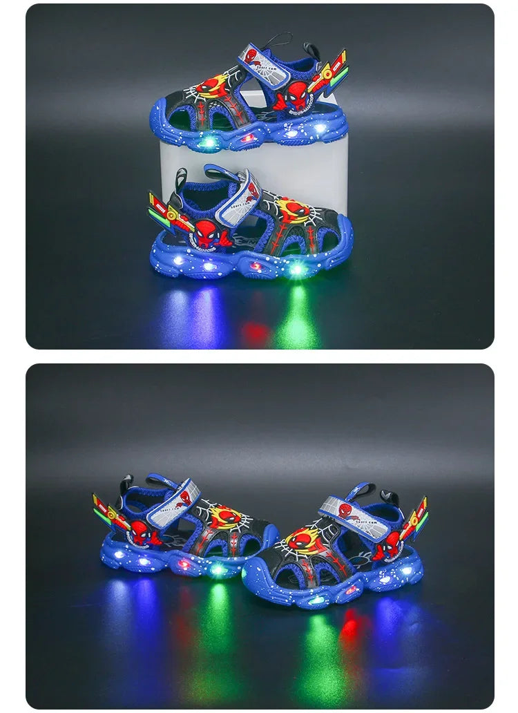 Disney Spiderman LED Sport Sandals – Cool & Comfy Summer Shoes for Boys