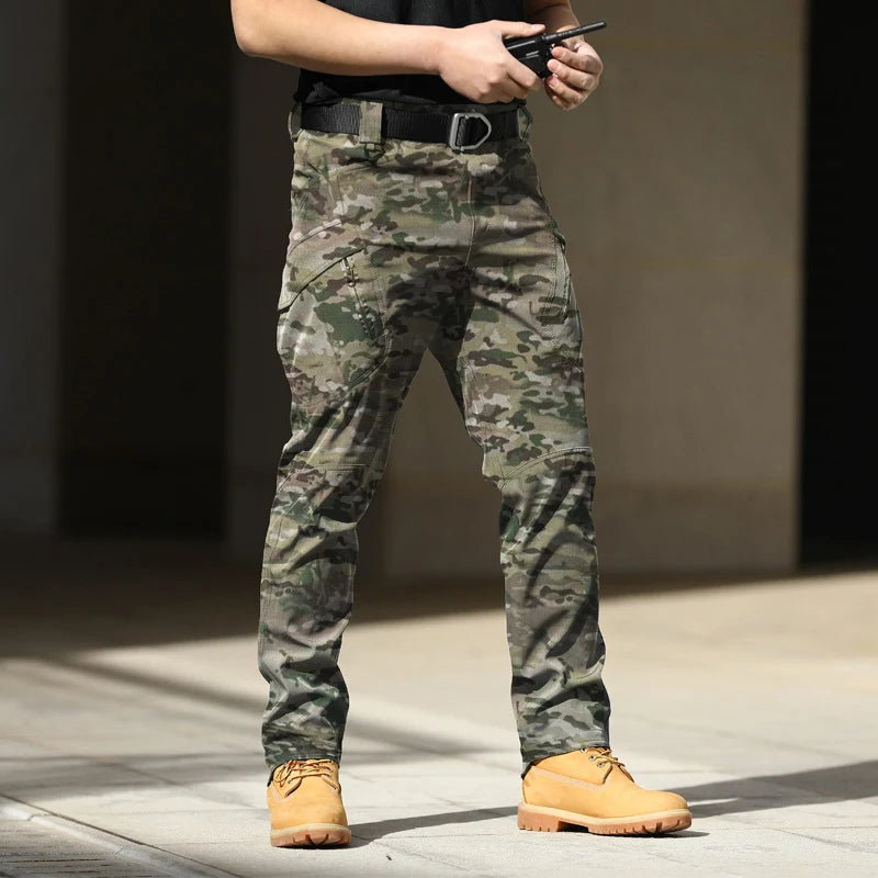 Camouflage Print Slim Fit Trousers