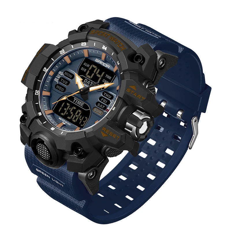 Luxury G Style Men's Electronic Sports Watch – LED Analog Digital Military Chronograph
