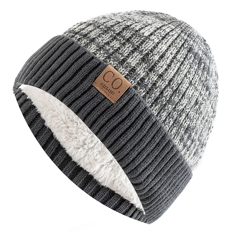 Unisex Two-Tone Fur-Lined Winter Beanie – Warm, Stylish, & Casual