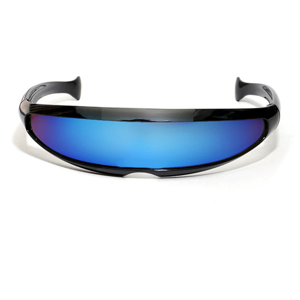Futuristic Narrow Cyclops Sunglasses – Bold UV400 Mirrored Eyewear