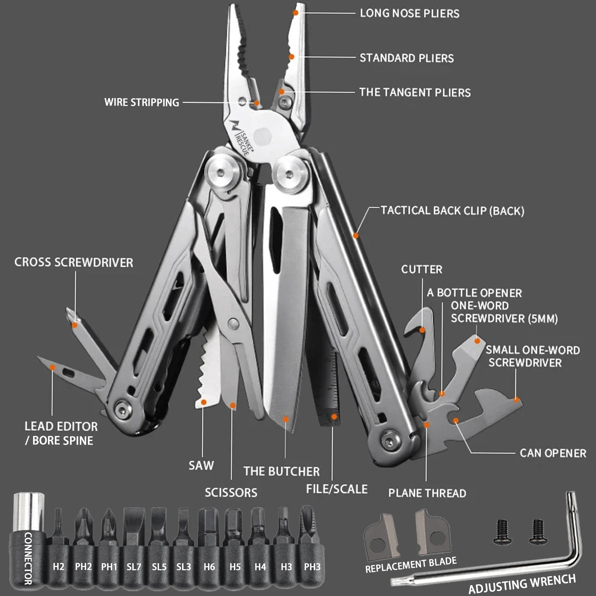 Industrial Multi-tool Pliers Set - Tactical Foldable Tool