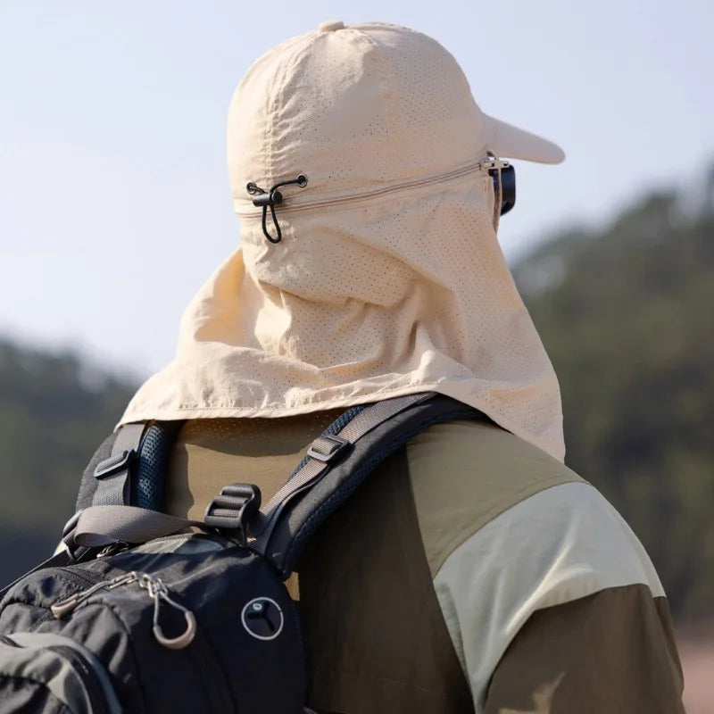 Men’s Quick-Drying Baseball Cap with Detachable Neck Protection – Ultimate Sun Protection with UPF 50+