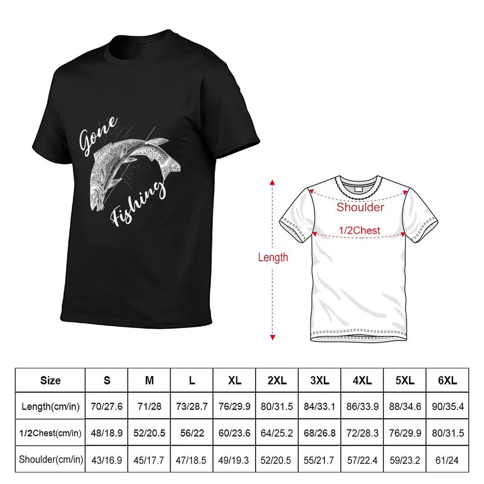 Gone Fishing T-Shirt,  Casual Tee for Fishing Fans