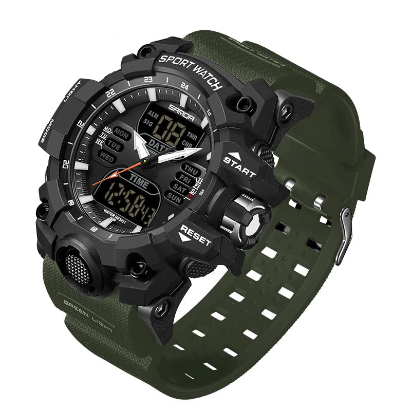 Luxury G Style Men's Electronic Sports Watch – LED Analog Digital Military Chronograph