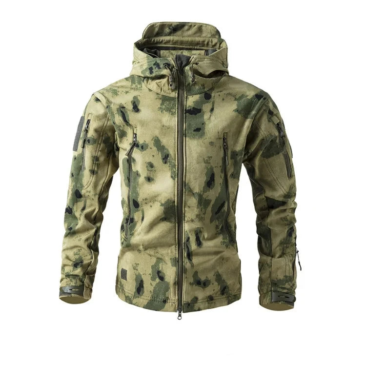 Soft Shell Tactical Jacket - Men’s Waterproof Fleece Hooded Coat