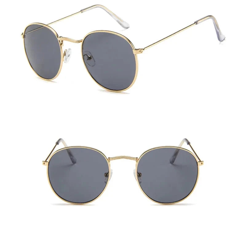 Metal Small Round Frame Sunglasses – Vintage Elegance