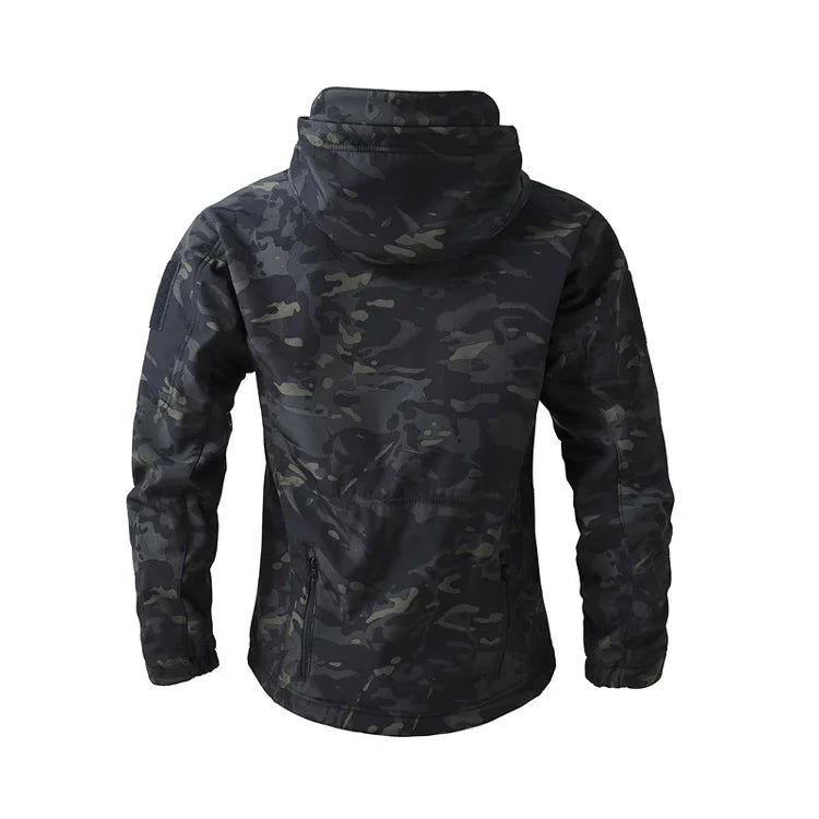 Soft Shell Tactical Jacket - Men’s Waterproof Fleece Hooded Coat