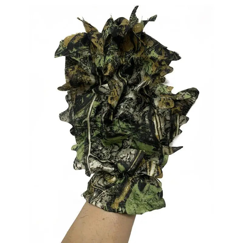 Hunting Ghillie Gloves – Leafy Camouflage for Jungle Wildlife Photography / Air soft / Paintball / Hunting