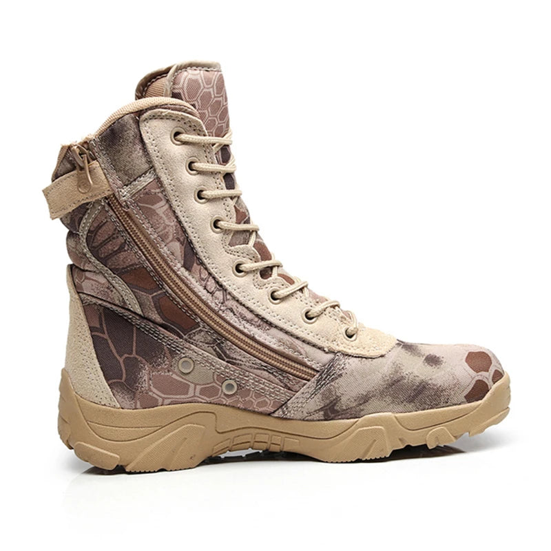 High-Top Tactical Boots – Camouflage & Durable for Outdoor Adventures