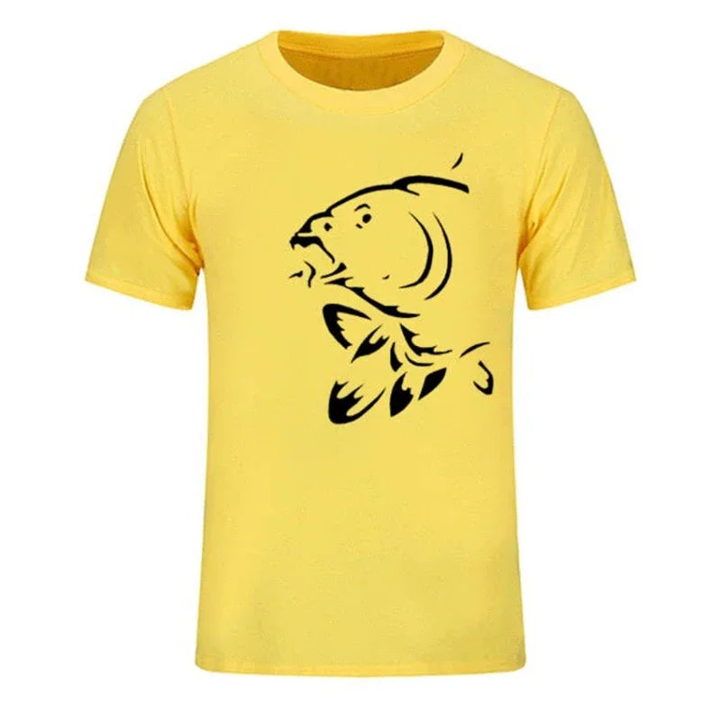 Stylish Silhouette Carp Sports T-Shirt | Summer Fishing & Leisure Tee