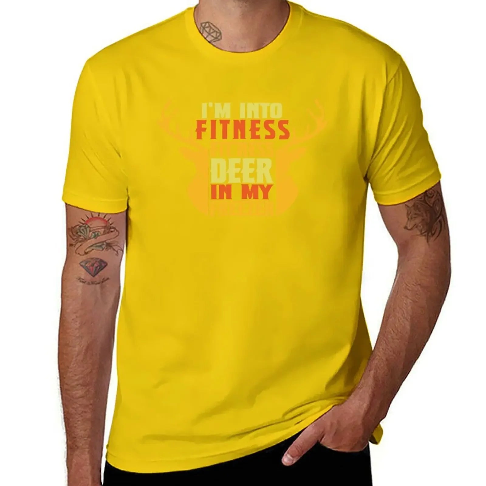 Funny Hunter T-Shirt – "I'm Into Fitness... Deer in My Freezer"
