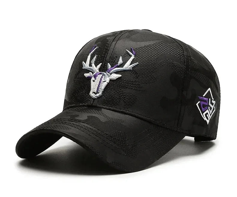 Unisex Luxury Embroidered Baseball Cap - Deer Motif